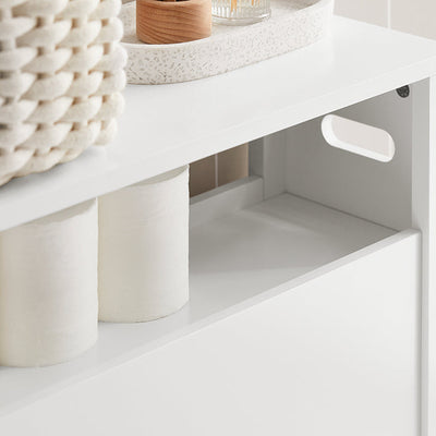 SoBuy | Scaffale a nicchia con 2 cestelli | Scaffale da cucina | Scaffale da bagno Bianco | BZR83-W