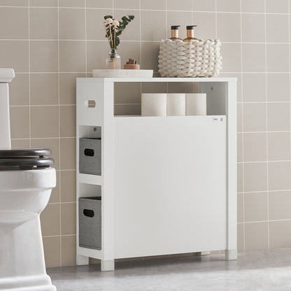 SoBuy | Étagère niche avec 2 paniers | Étagère de cuisine | Étagère de salle de bain Blanche | BZR83-W