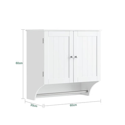 SoBuy | Pensile con ante | Mobiletto bagno | Armadietto dei medicinali | Armadietto a muro | Bianco | BZR84-W