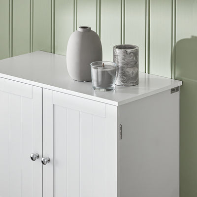 SoBuy | Armoire murale avec portes | Meuble de salle de bain | Armoire à pharmacie | Meuble mural | Blanc | BZR84-W 