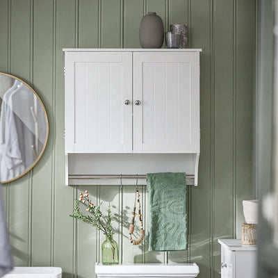 SoBuy | Pensile con ante | Mobiletto bagno | Armadietto dei medicinali | Armadietto a muro | Bianco | BZR84-W