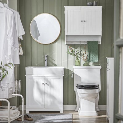 SoBuy | Pensile con ante | Mobiletto bagno | Armadietto dei medicinali | Armadietto a muro | Bianco | BZR84-W