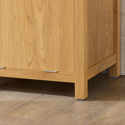 SoBuy | Armoire de salle de bain avec sac à linge | Armoire haute | Étagère de salle de bain | Placard à linge | Naturel foncé | BZR95-SN