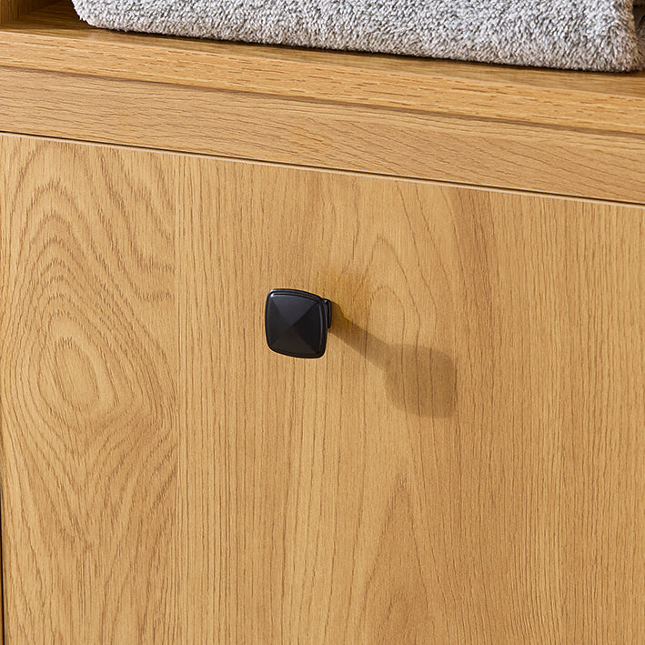 SoBuy | Armoire de salle de bain avec sac à linge | Armoire haute | Étagère de salle de bain | Placard à linge | Naturel foncé | BZR95-SN