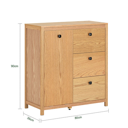 SoBuy | Armoire à linge avec sac à linge pliable | Armoire de salle de bain | Panier à linge | Naturel | BZR97-N