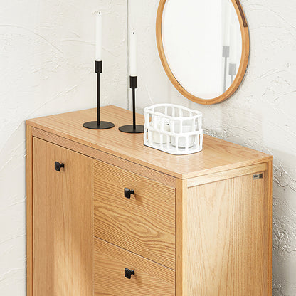 SoBuy | Armoire à linge avec sac à linge pliable | Armoire de salle de bain | Panier à linge | Naturel | BZR97-N