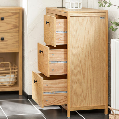 SoBuy | Armoire à linge avec sac à linge pliable | Armoire de salle de bain | Panier à linge | Naturel | BZR97-N