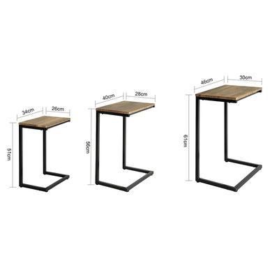 SoBuy | Lot de 3 tables d'appoint | Table basse de salon | Table basse de canapé | FBT102-F