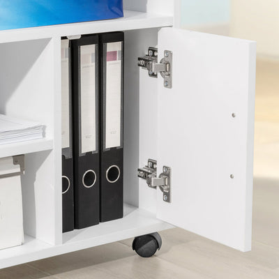 SoBuy | Meuble d'imprimante avec tiroir | Table d'appoint | Table basse Blanche | FBT106-W