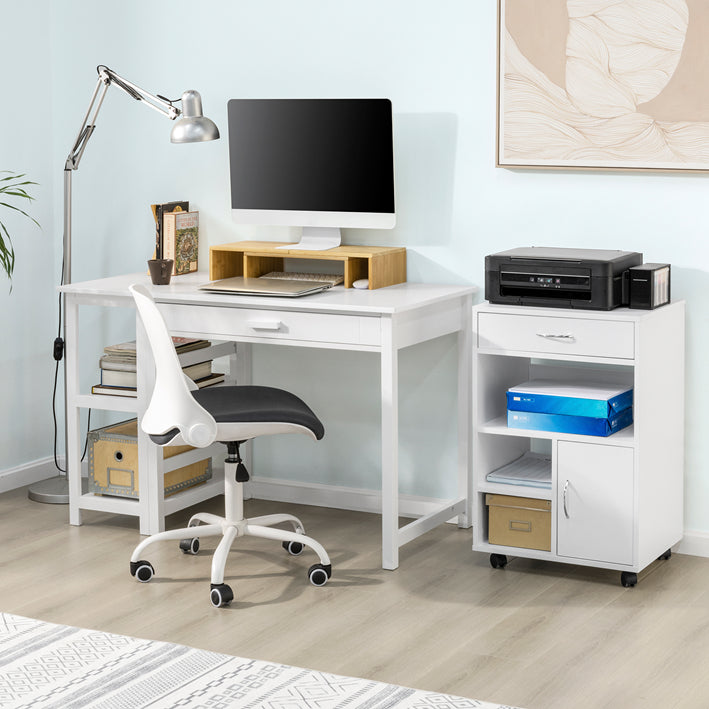 SoBuy | Tavolo per stampante con cassetto | Tavolino | Tavolino da caffè bianco | FBT106-W