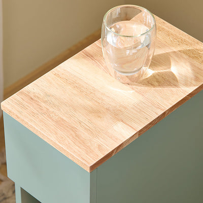 SoBuy | Comodino stretto | Tavolino con cassetto | Verde | 20x61x35cm | FBT111-GR