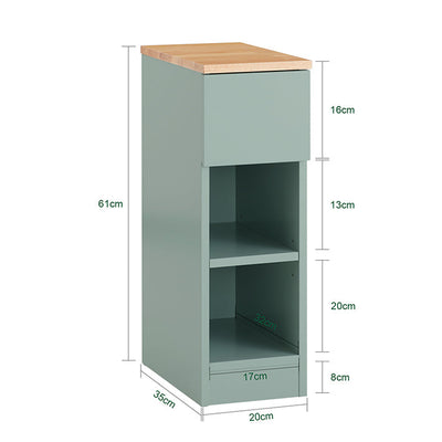 SoBuy | Comodino stretto | Tavolino con cassetto | Verde | 20x61x35cm | FBT111-GR