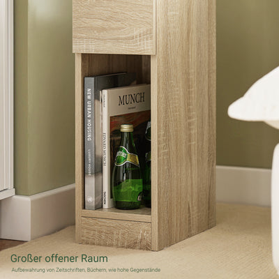 Précommande | Table de chevet étroite SoBuy | avec tiroir, finition naturelle | 20 x 60 x 35 cm | FBT111-N