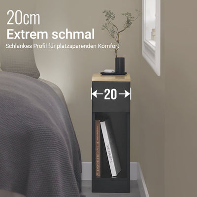 SoBuy | Comodini 2 pz. stretti | Tavolino da caffè con cassetto | Nero 20x60x35cm | FBT111-SCHx2