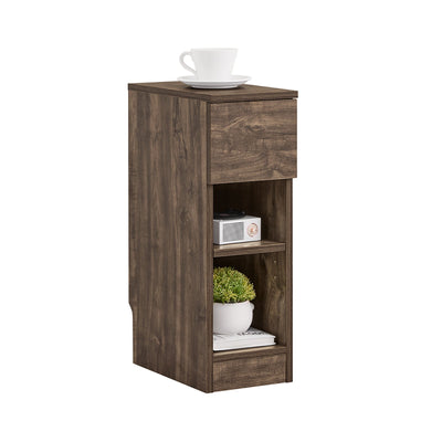 SoBuy | Comodino stretto Tavolino da Salotto | con cassetto Marrone | 20x60x35cm | FBT111-SN