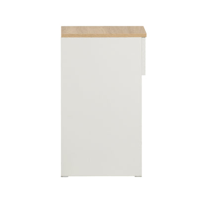 SoBuy Nachttisch schmal Beistelltisch mit Schublade Weiß 20x60x35cm FBT111-WN