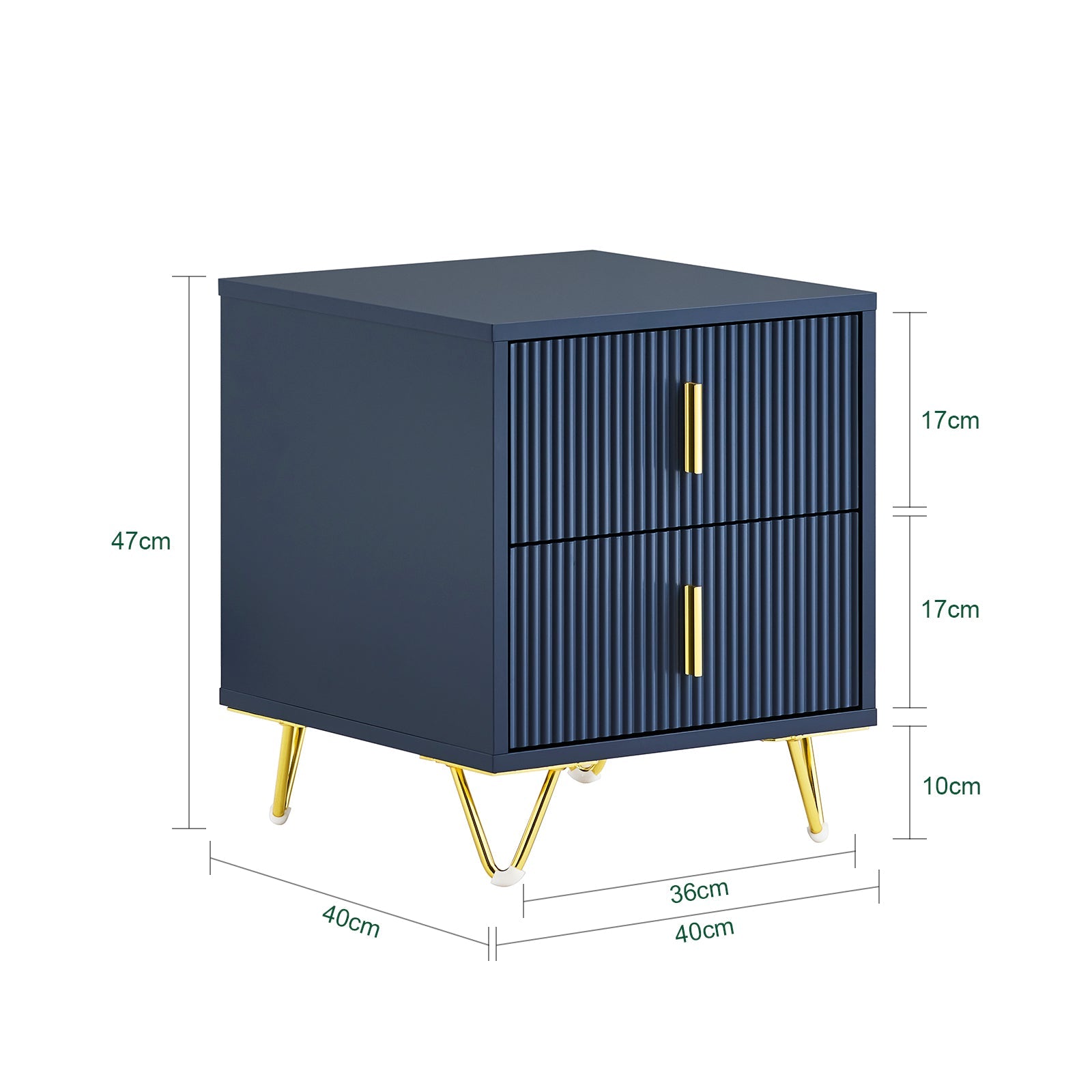 SoBuy | Table de chevet avec 2 tiroirs | Table d'appoint moderne pour canapé | Table d'appoint | Bleu | FBT115-B