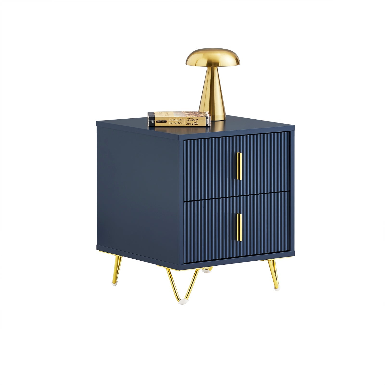 SoBuy | Table de chevet avec 2 tiroirs | Table d'appoint moderne pour canapé | Table d'appoint | Bleu | FBT115-B