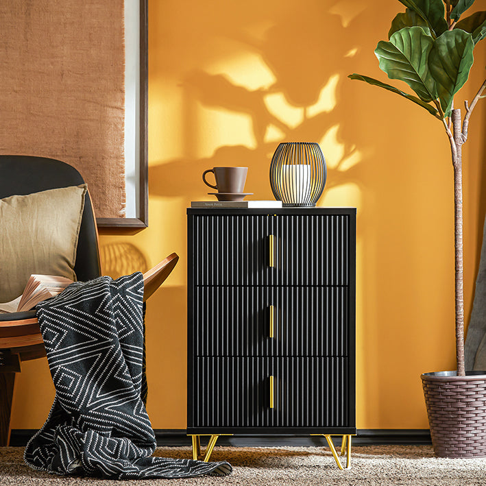 Prévente | SoBuy | Table de chevet 3 tiroirs | Table console | Table d'appoint | Noir | FBT115-L-SCH