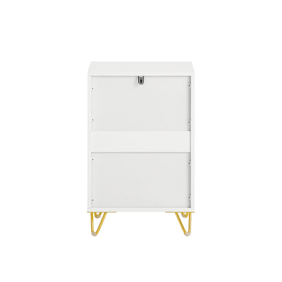 SoBuy | Nachttisch mit 3 Schubladen | Sofatisch | Beistelltisch | Weiß | FBT115-L-W