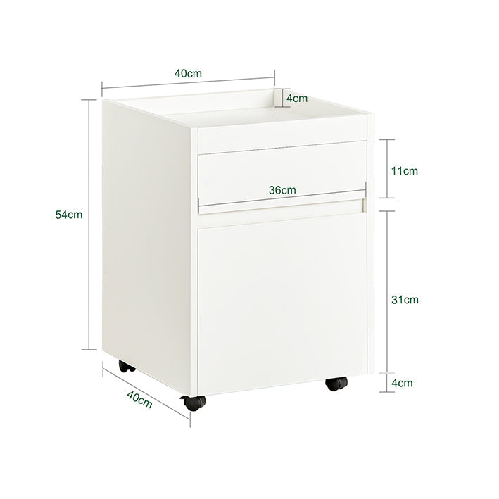 SoBuy | Chariot de rangement | Chariot de bureau | Table d'appoint à roulettes | Table imprimante | Blanc | FBT121-W