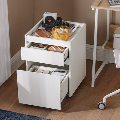 SoBuy | Chariot de rangement | Chariot de bureau | Table d'appoint à roulettes | Table imprimante | Blanc | FBT121-W