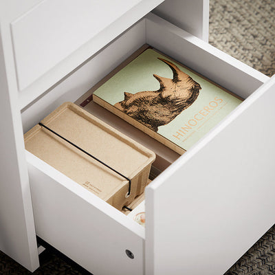 SoBuy | Chariot de rangement | Chariot de bureau | Table d'appoint à roulettes | Table imprimante | Blanc | FBT121-W