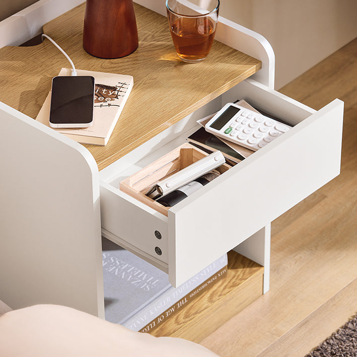 SoBuy | Comodino | Letto boxspring | Tavolino | Tavolino da divano | Comodino da notte | FBT128-WN