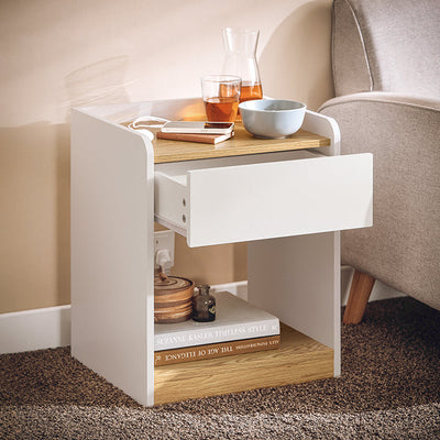 SoBuy | Comodino | Letto boxspring | Tavolino | Tavolino da divano | Comodino da notte | FBT128-WN