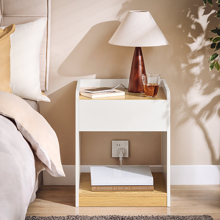 SoBuy | Comodino | Letto boxspring | Tavolino | Tavolino da divano | Comodino da notte | FBT128-WN