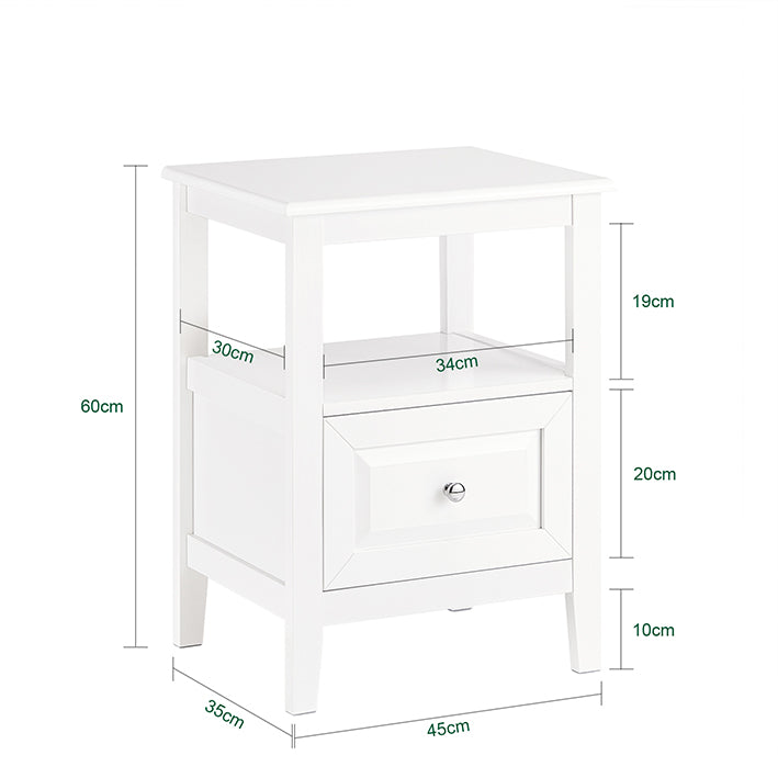 Prevendita | SoBuy | Comodino | Tavolino con 1 cassetto | Tavolino da divano | Bianco | FBT131-W