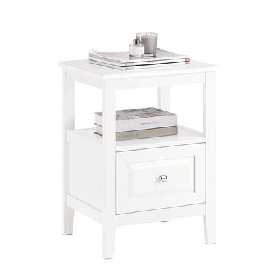 Prevendita | SoBuy | Comodino | Tavolino con 1 cassetto | Tavolino da divano | Bianco | FBT131-W