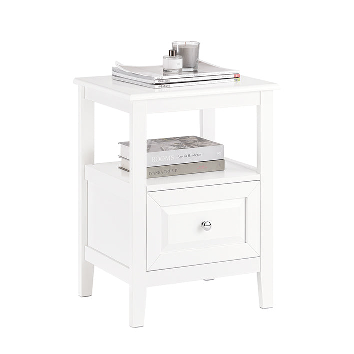Prevendita | SoBuy | Comodino | Tavolino con 1 cassetto | Tavolino da divano | Bianco | FBT131-W