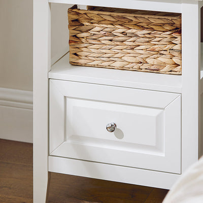 Prevendita | SoBuy | Comodino | Tavolino con 1 cassetto | Tavolino da divano | Bianco | FBT131-W