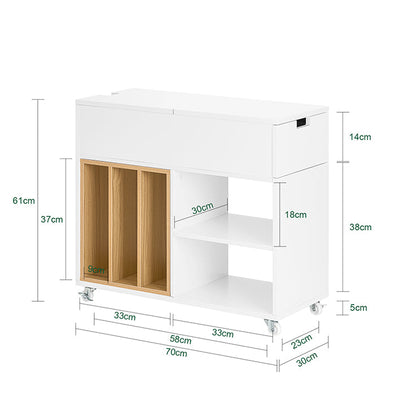 SoBuy | Armadio schedario | Carrello schedario | Tavolo stampante | Contenitore su ruote | Bianco | FBT134-W