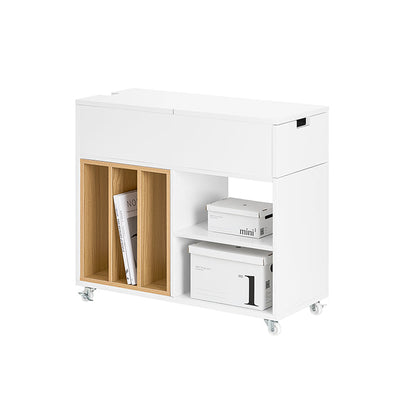SoBuy | Armadio schedario | Carrello schedario | Tavolo stampante | Contenitore su ruote | Bianco | FBT134-W