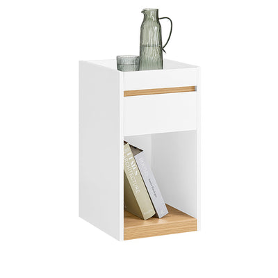 SoBuy | Comodino | Letto boxspring | Tavolino da divano | Tavolino d'appoggio | Comò da notte | Bianco | FBT137-W