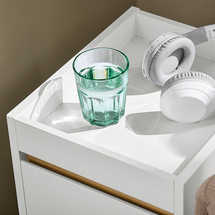 SoBuy | Comodino | Letto boxspring | Tavolino da divano | Tavolino d'appoggio | Comò da notte | Bianco | FBT137-W