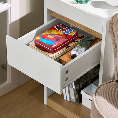SoBuy | Comodino | Letto boxspring | Tavolino da divano | Tavolino d'appoggio | Comò da notte | Bianco | FBT137-W