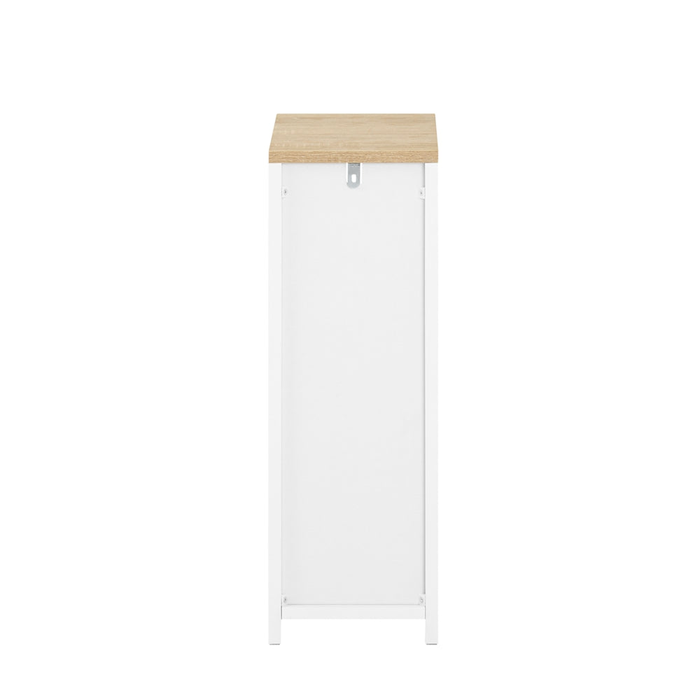 SoBuy | Nachttisch schmal 2er Set | Beistelltisch | mit 2 Schubladen Weiß | 20cm | FBT149-WNx2