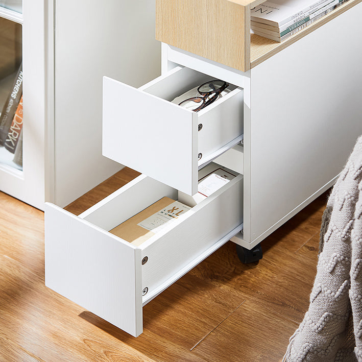 SoBuy | Comodino | Carrello da Bagno | Scaffale per Nicchia | Letto Boxspring | Tavolino Stretto | FBT155-WN