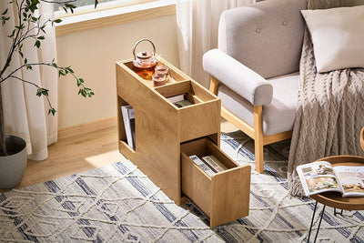 SoBuy | Comodino | Tavolino | Tavolino da divano | Mobiletto per ufficio naturale | FBT158-N