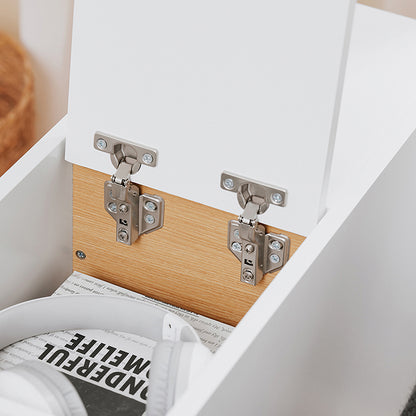 SoBuy | Nachttisch mit Schublade | Couchtisch | Sofatisch | Beistelltisch | Weiß/Natur | FBT161-WN