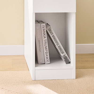 SoBuy | Comodino Tavolino da salotto Tavolino da tè | Bianco-Naturale | 25x60x65cm | FBT162-WN