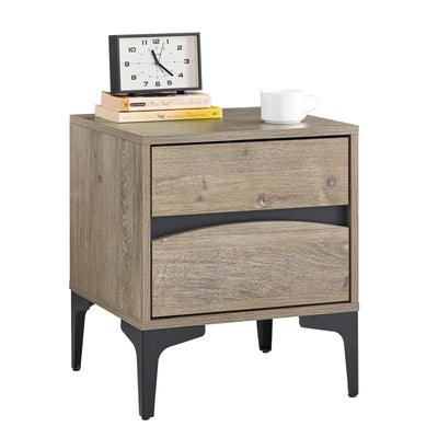 SoBuy Comodino con 2 cassetti, colore naturale, 40×40×47 cm FBT165-N