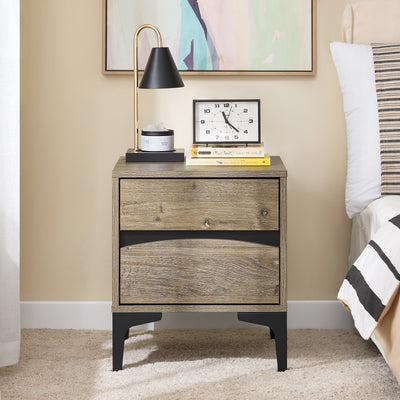 Table de chevet SoBuy à 2 tiroirs, couleur naturelle, 40 × 40 × 47 cm, FBT165-N 