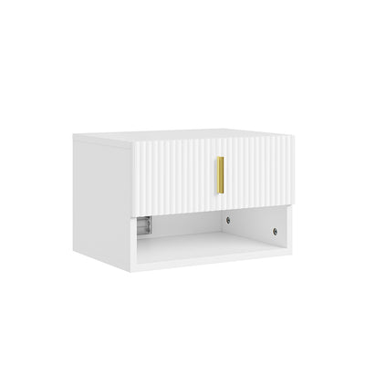 SoBuy Nachttisch hängend mit Sensorlicht und 1 Schublade Weiß FBT176-E-W