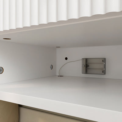 SoBuy Nachttisch hängend mit Sensorlicht und 1 Schublade Weiß FBT176-E-W