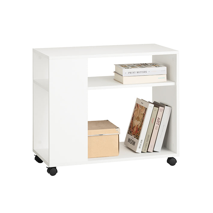 SoBuy | Tavolino con rotelle | Tavolino da stampante | Tavolino da caffè bianco | FBT34-W