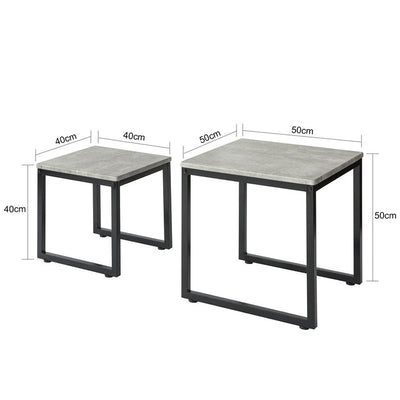 SoBuy | 2 tables gigognes | Table d'appoint | Table basse gris | FBT42-HG